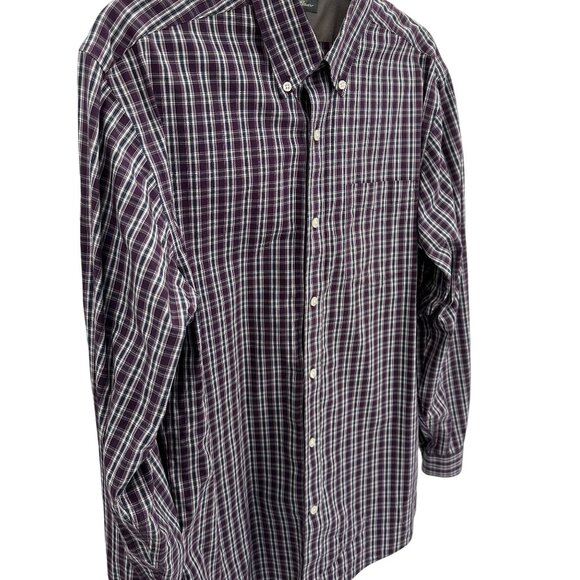 NWOT Eddie Bauer Mens Wrinkle Free Relaxed Fit Plaid Button-Down Shirt M - Picture 2 of 9
